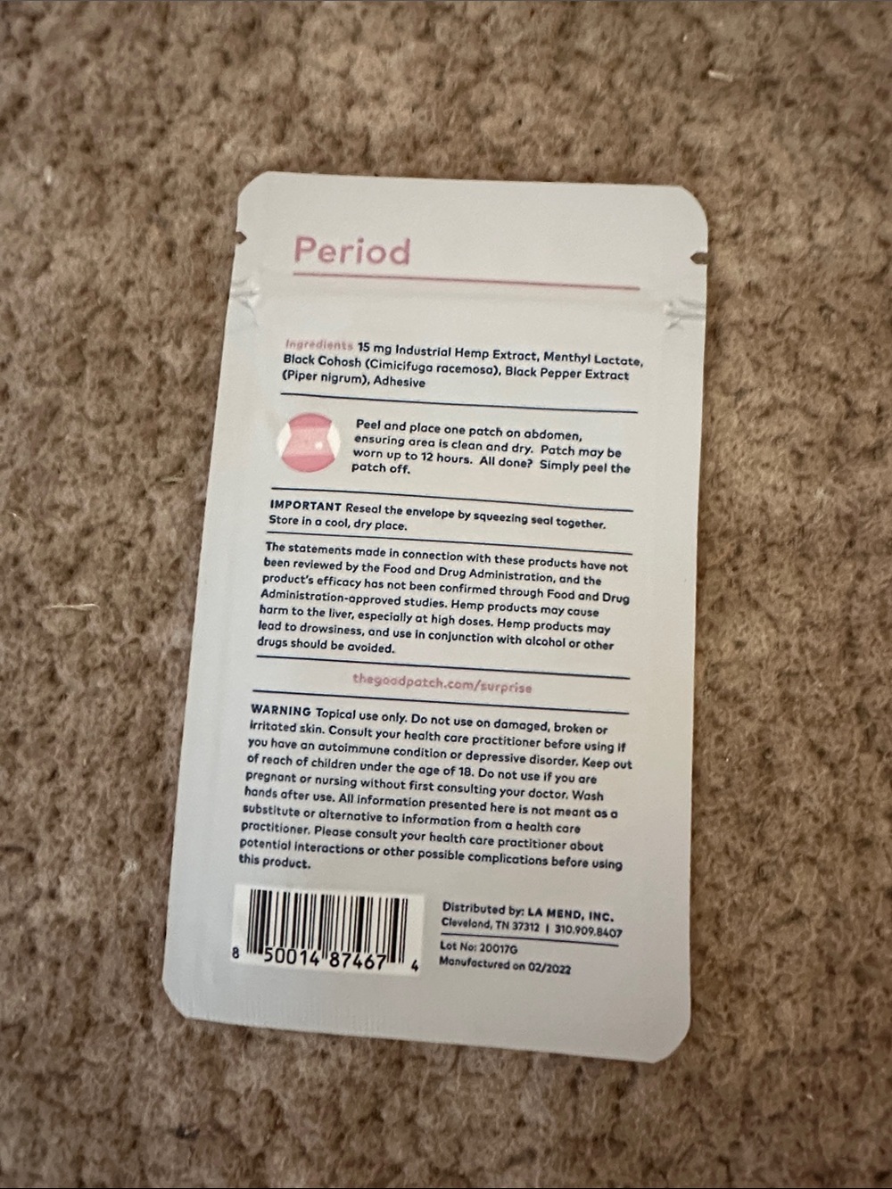 & Period Pain Relief Patches - Pink and Orange - Picture 3 of 3